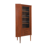 Danish vintage corner cabinet in teak and glass