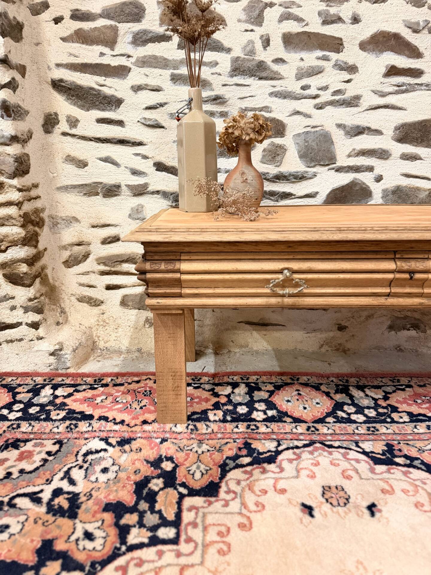 Nice vintage low wooden furniture.