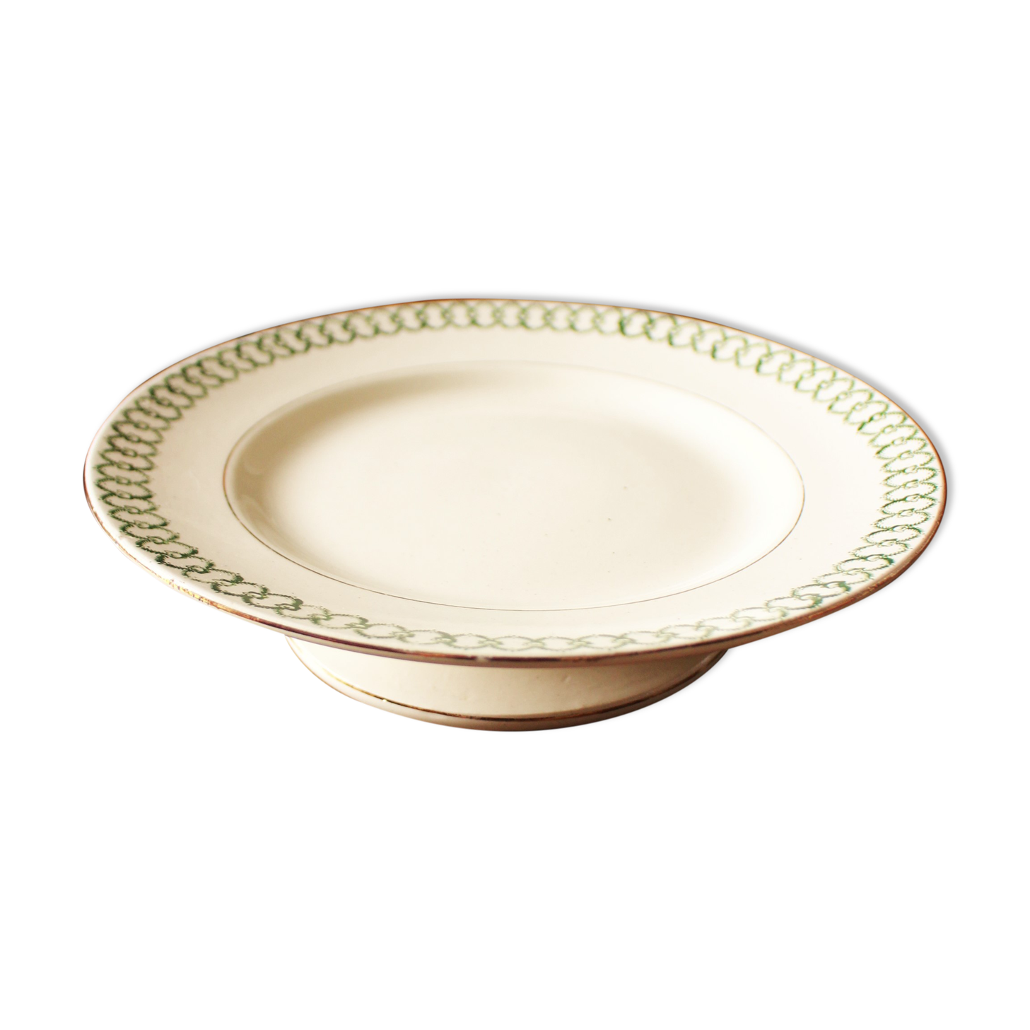 Cup on foot roses green circle gilding saint amand