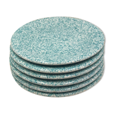 Lot of speckled turquoise plates