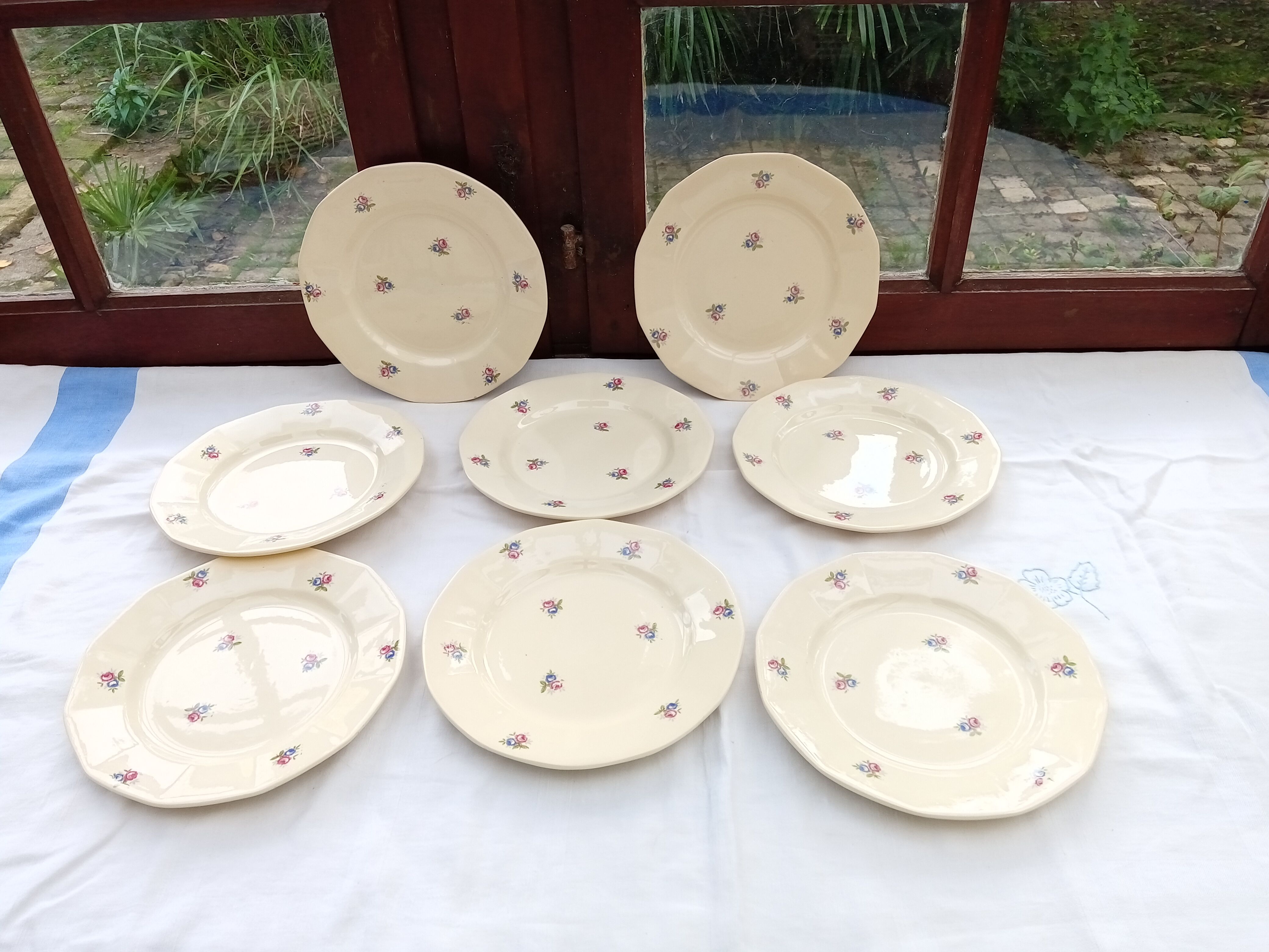 8 old digoin flat plates
