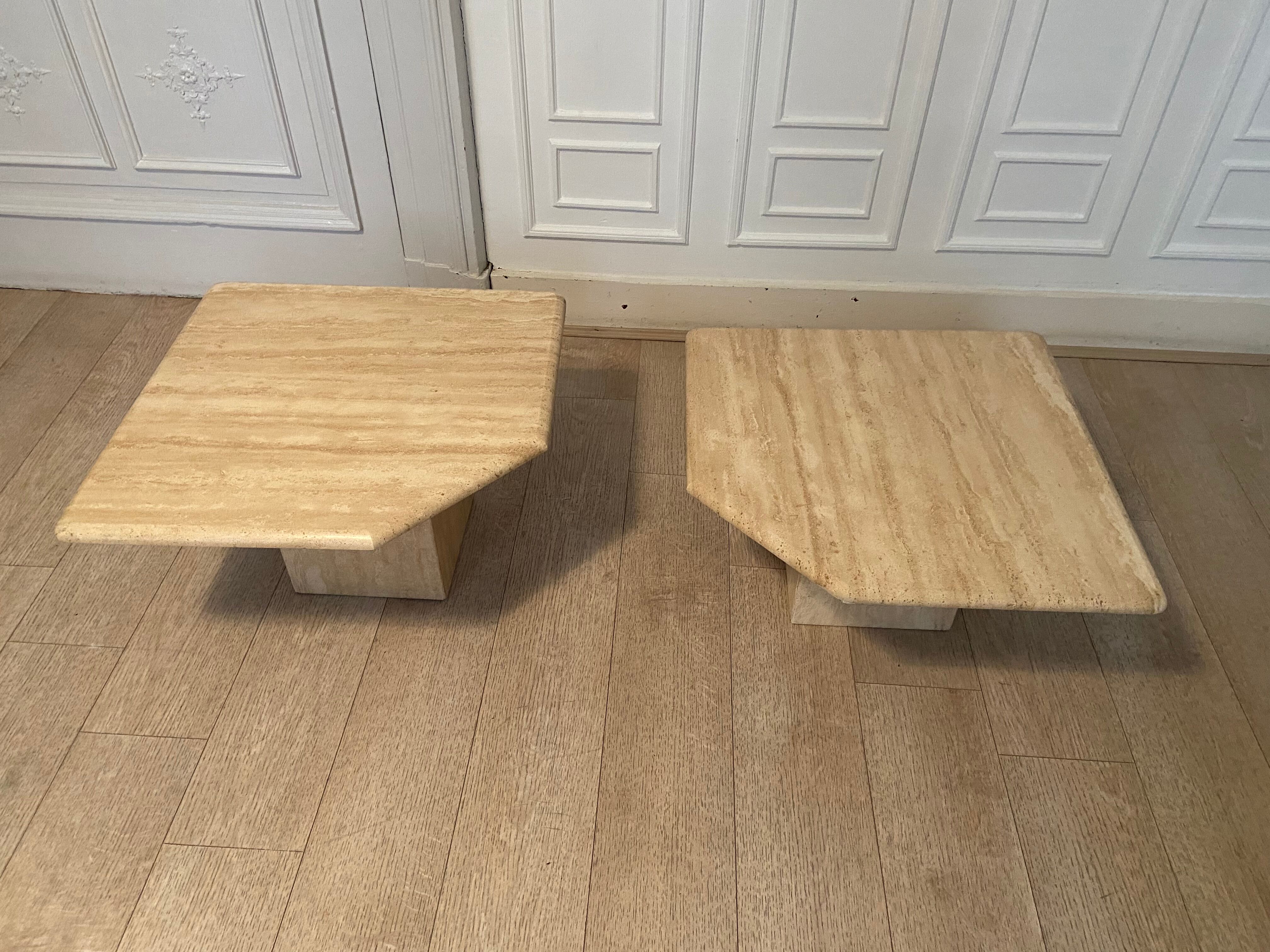 Travertine pull-out tables Classico, Italy, 1970s