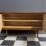 2-door wood sideboard or Record cabinet 1970s