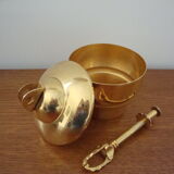Sugar bowl and its vintage crab claw in gilded metal (2 hallmarks) vermeil or gold plated?