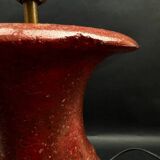 Lamp base in reconstituted stone, red "oxblood", 20th century