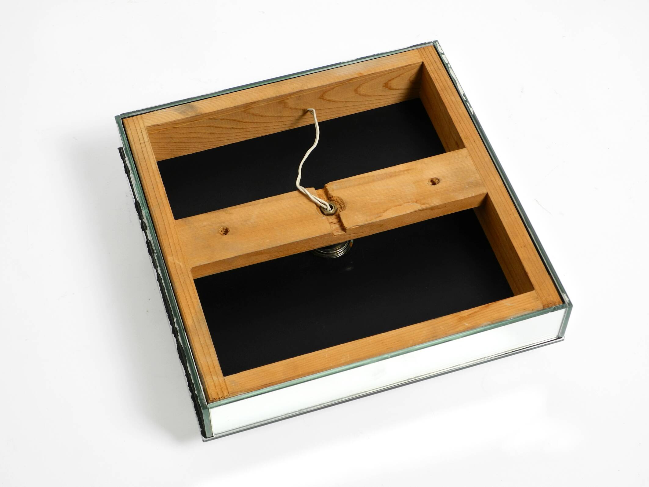 Stunning  large 1980s Italian mirror ceiling lamp in Postmodern design