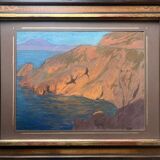Painting by Edouard Pannetier (1884-1965) Mediterranean Marine