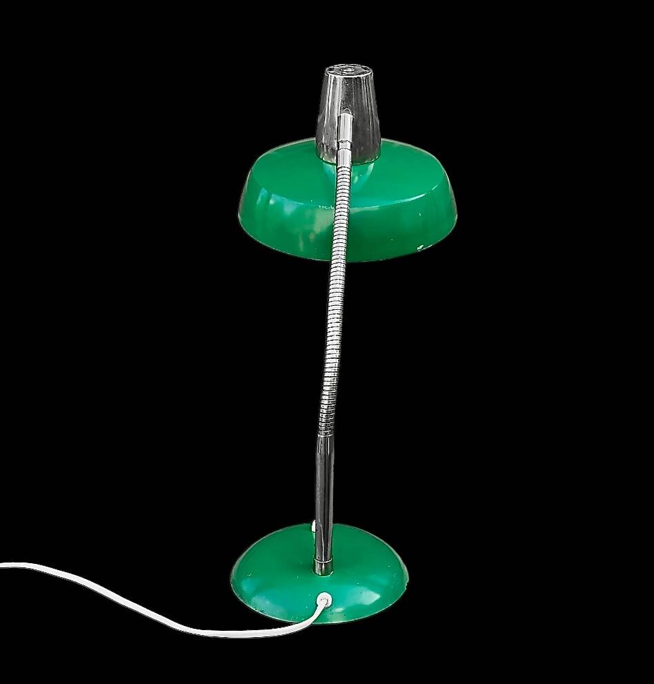 SIS type 835 - large desk lamp in green lacquered metal and chrome - 1960