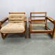Pair of 1970s Scandinavian lounge chairs, upholstered in corduroy.