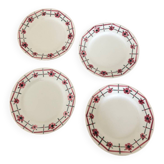 Set of 4 ceranord Saint Amand dessert plates Monique model