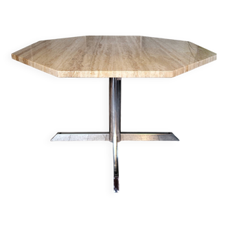 Octagonal Travertine Dining Table