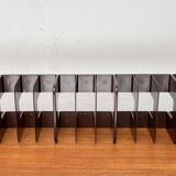 Mid-century Swedish space age magazine and vinyl rack by Sven-Eric Juhlin for Gustavsberg, 1960s, set of 5.