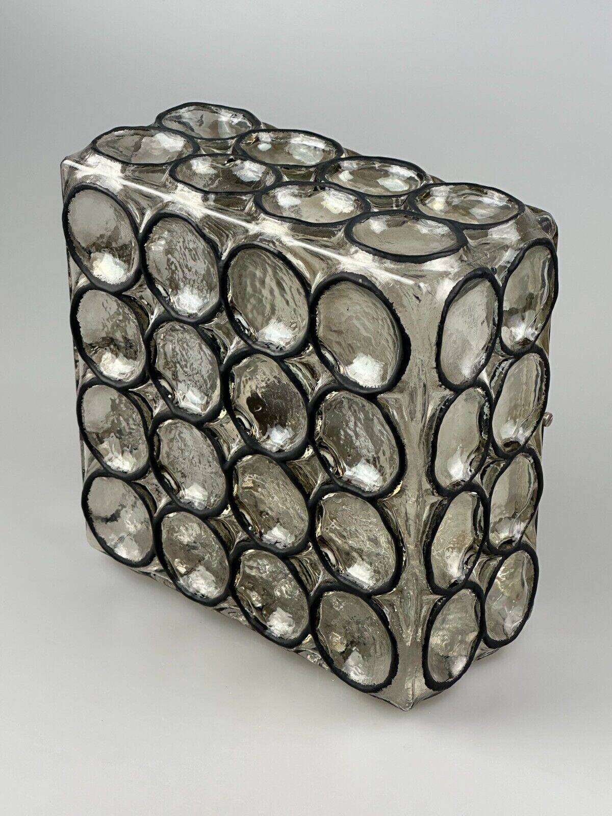 60s 70s ceiling lamp Glashütte Limburg Germany Plafoniere glass & metal