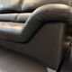 Two-seater black leather sofa Roche Bobois