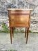 Louis XVI style bedside table in bronze, marble and ceramic