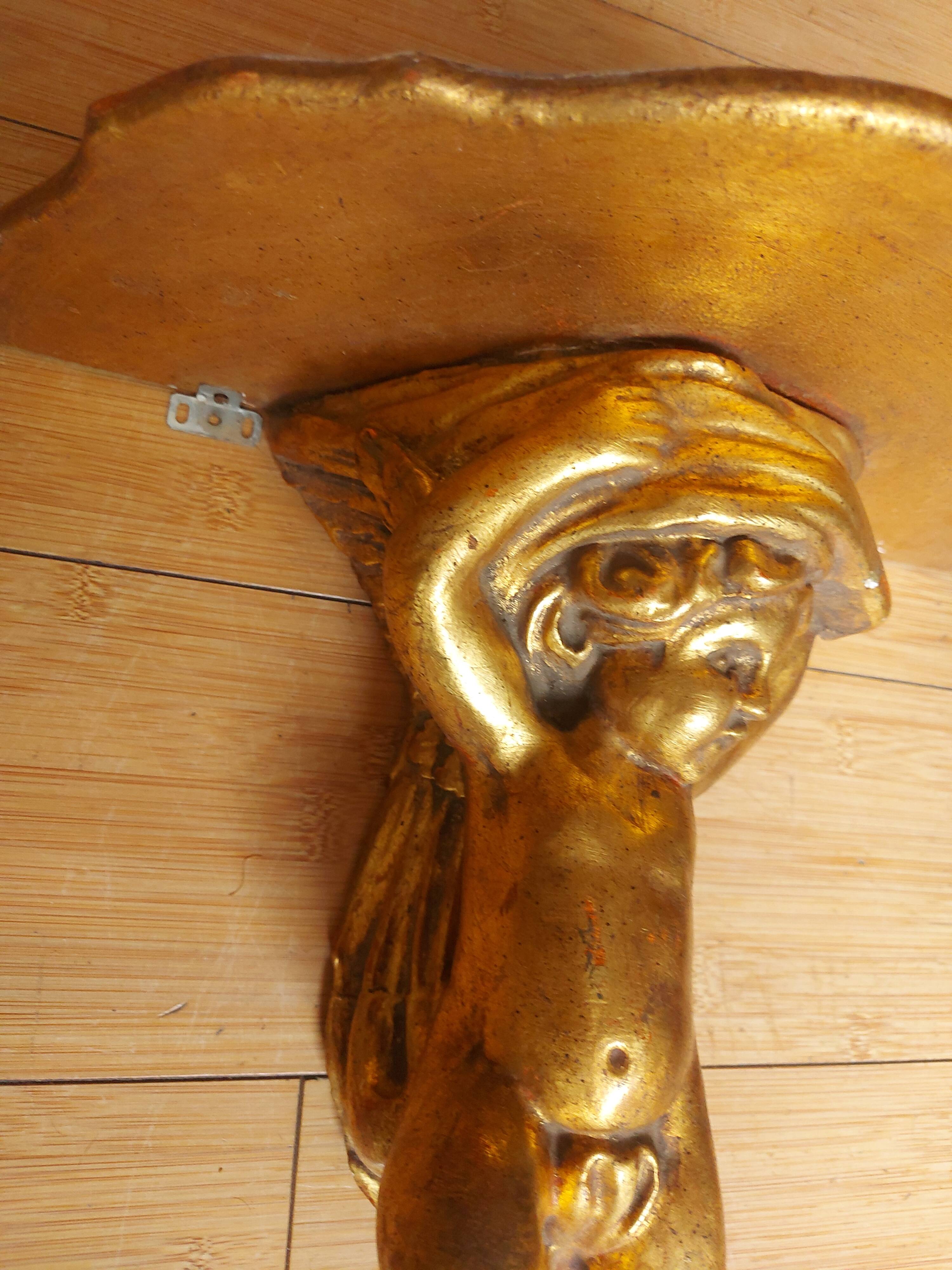 Shelf , Wall console gilded cherub