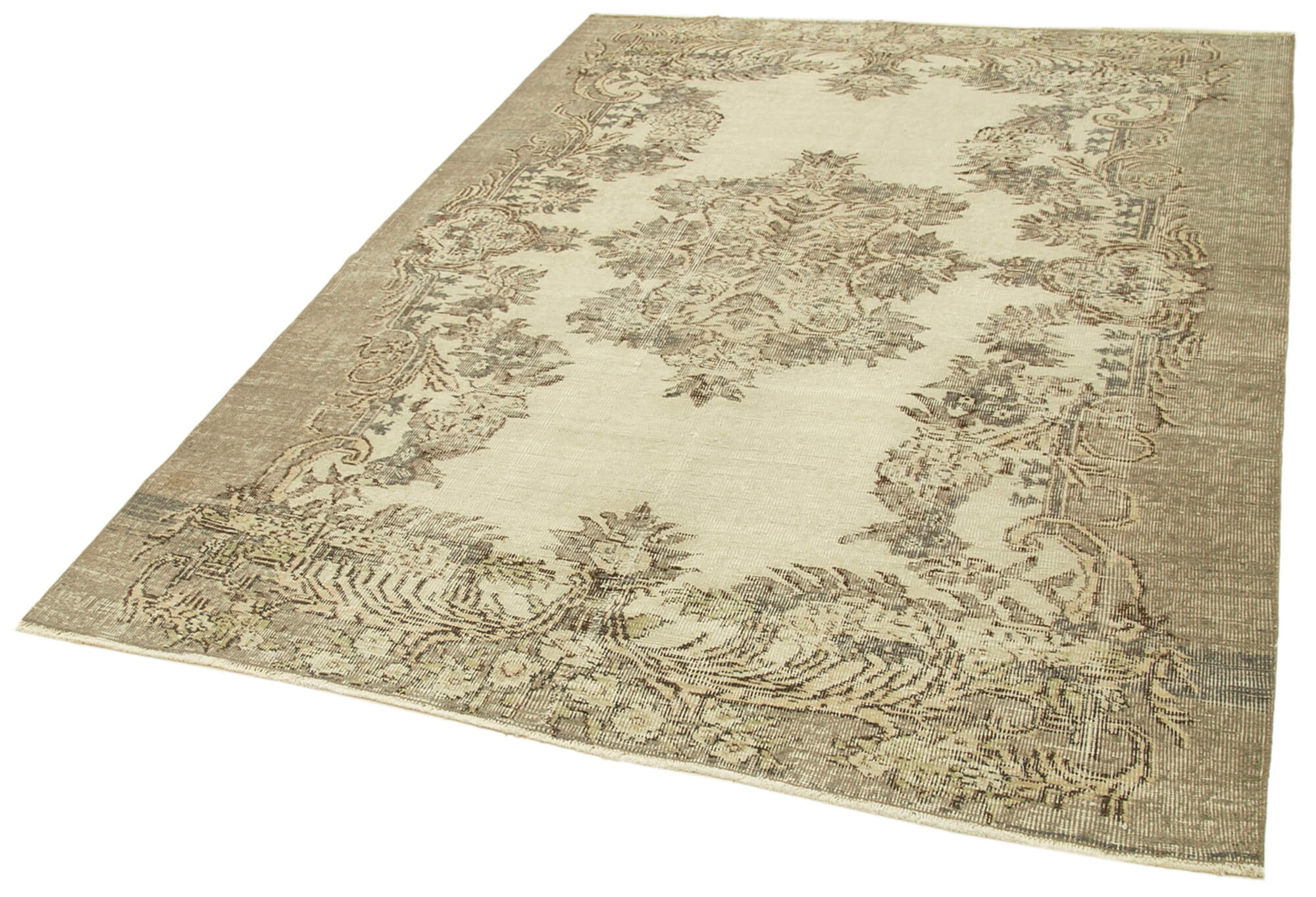 Handwoven Decorative Anatolian Beige Carpet 171 cm x 230 cm