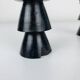 Pair of vintage ethnic blackened wood candlesticks