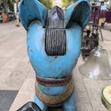 Carved wooden rocking horse