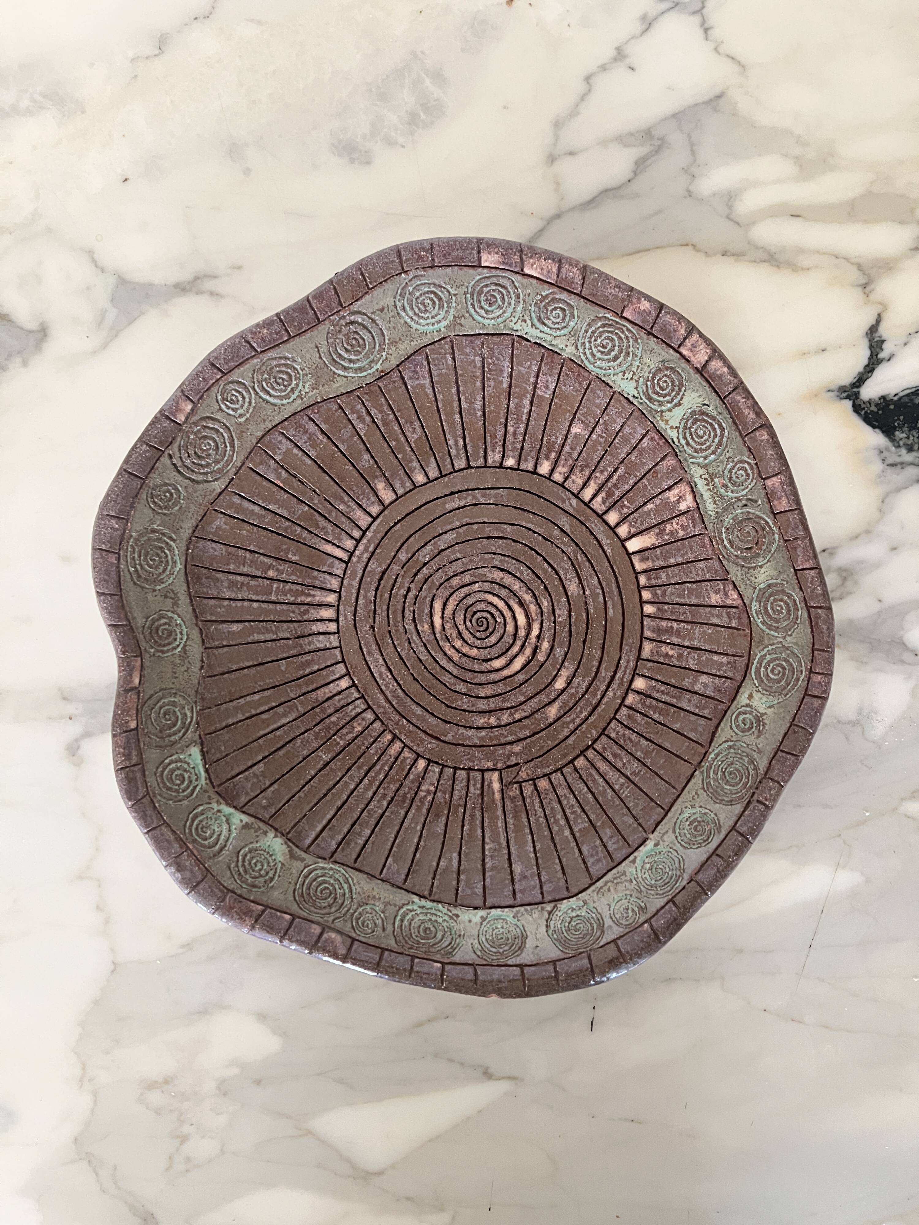 Scandinavian ceramic serving dish / salad bowl, 50s - 60s