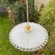 Vintage pendant lamp in serrated white opaline