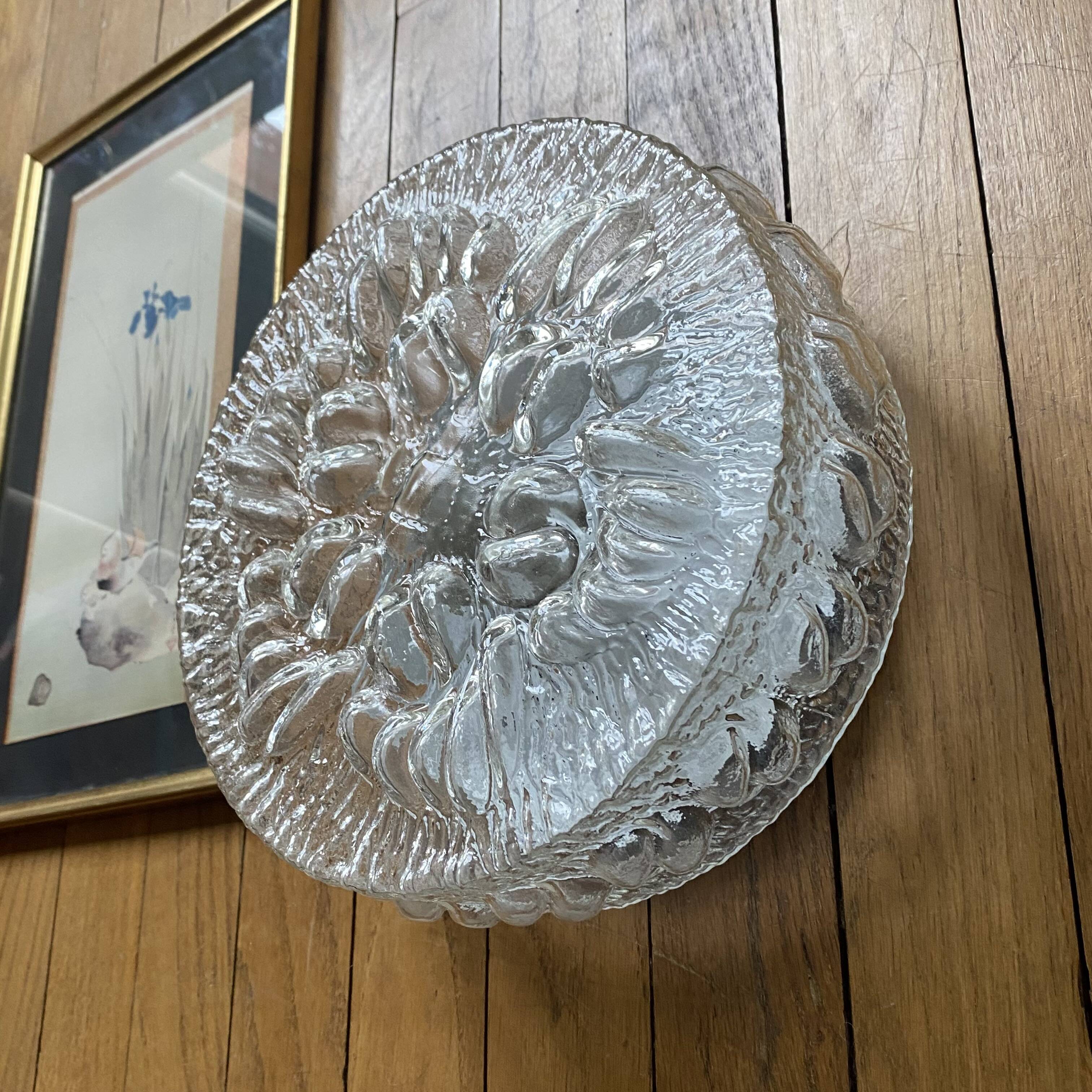 Molded glass wall sconce, 1970s-1980s, ceiling light