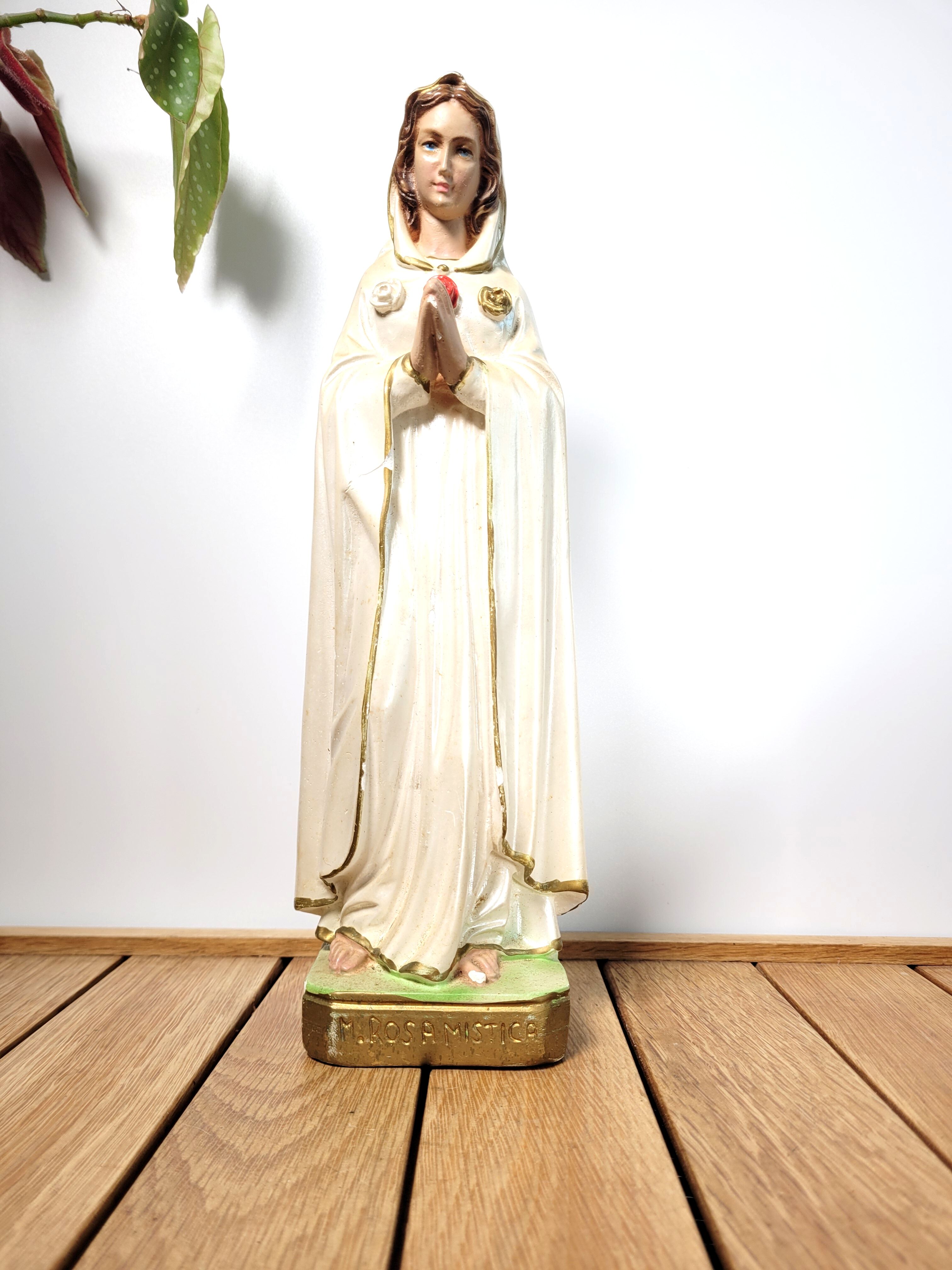 Statuette Maria Rosa Mystica en plâtre