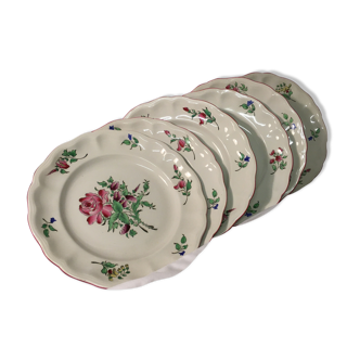 6 flat plates earthenware Lunéville