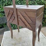 Old sewing box worker knitting work