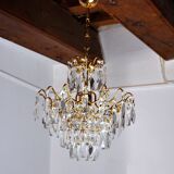 Lustre Regency, cristaux taillés, Espagne, 1980
