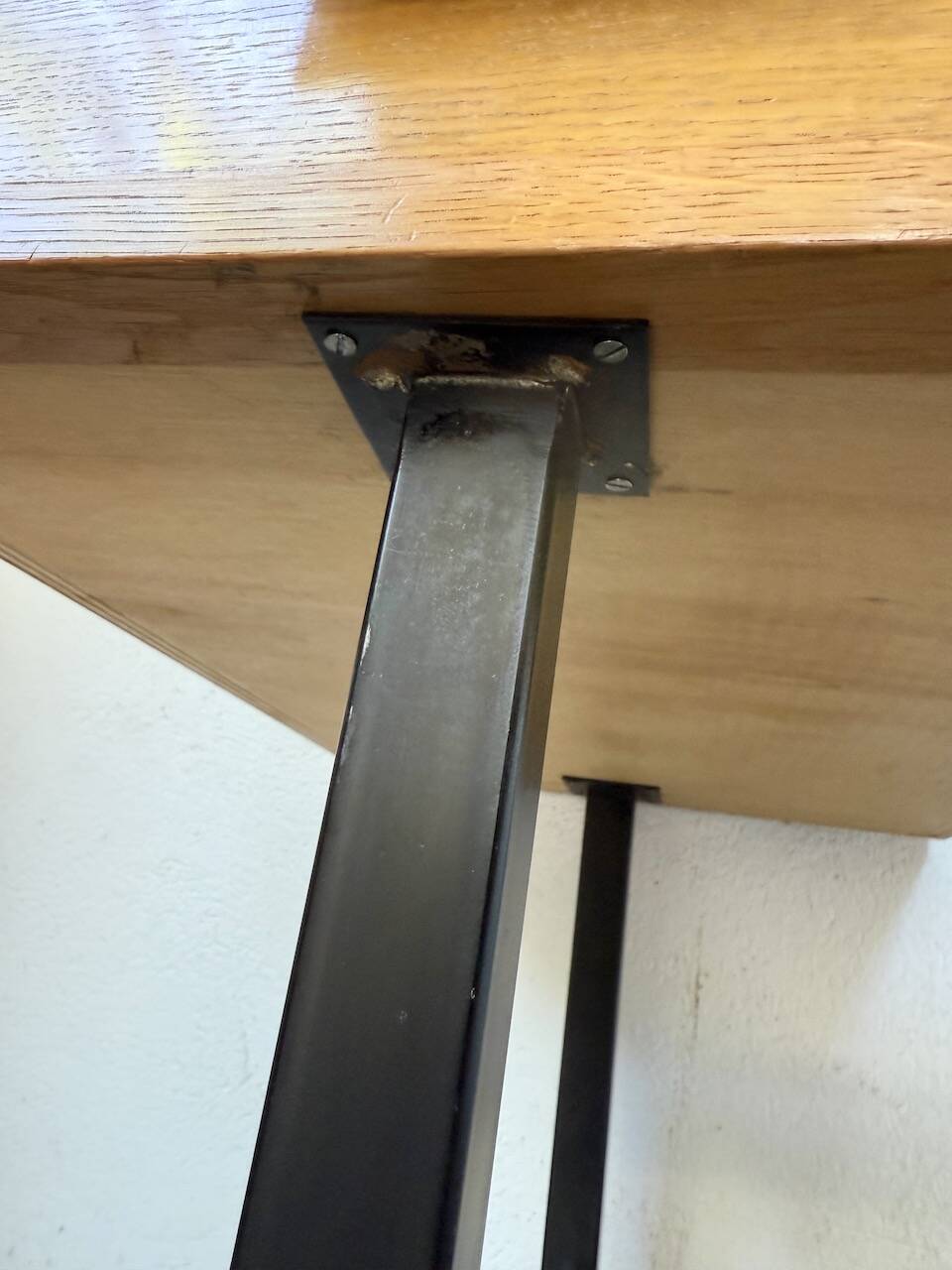 Modernist 50s oak metal desk