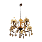 Bronze chandelier with 5-burner tassels