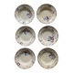 6 vintage old earthenware soup plates