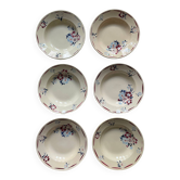6 vintage old earthenware soup plates