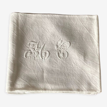 3 serviettes de table en coton avec monogramme