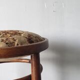 Wooden stool and fabrics