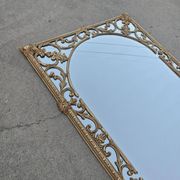 Hollywood Regency Wall Mirror in Brass, Neoclassical Style, 1950s