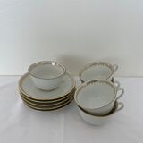 Tea service 5 cups and cups - Porcelain de Lourioux