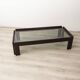 Table vintage années 70 en bois et verre design afra et tobia scarpa