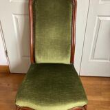 Green velvet armchair