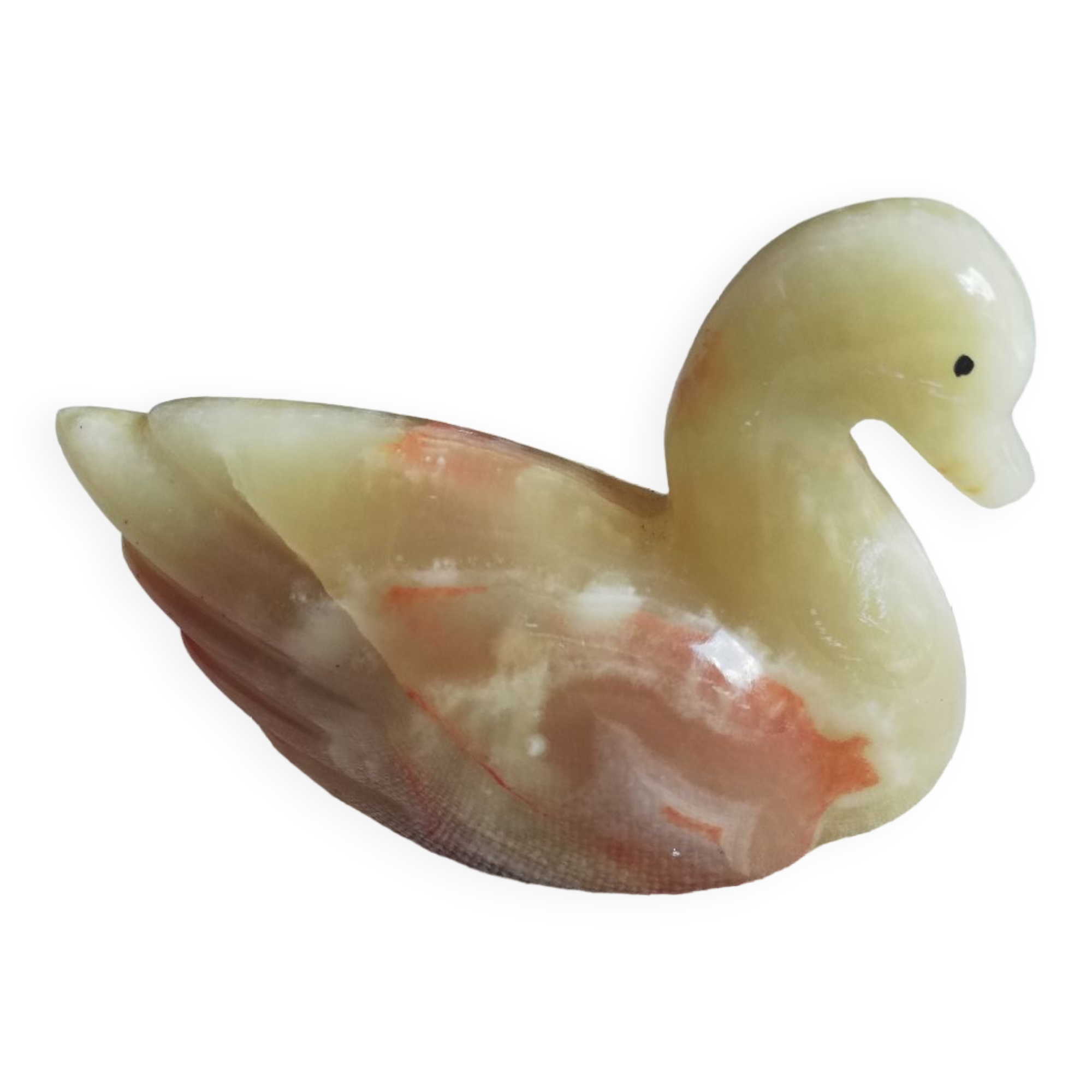 Statuette swan in onyx marble or aragonite