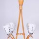 Mid-Century Chandelier in Beech and Glass from Dřevo Humpolec, Czech Republic, 1960s
