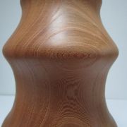 Pied de lampe XL bois massif veiné tourné vintage