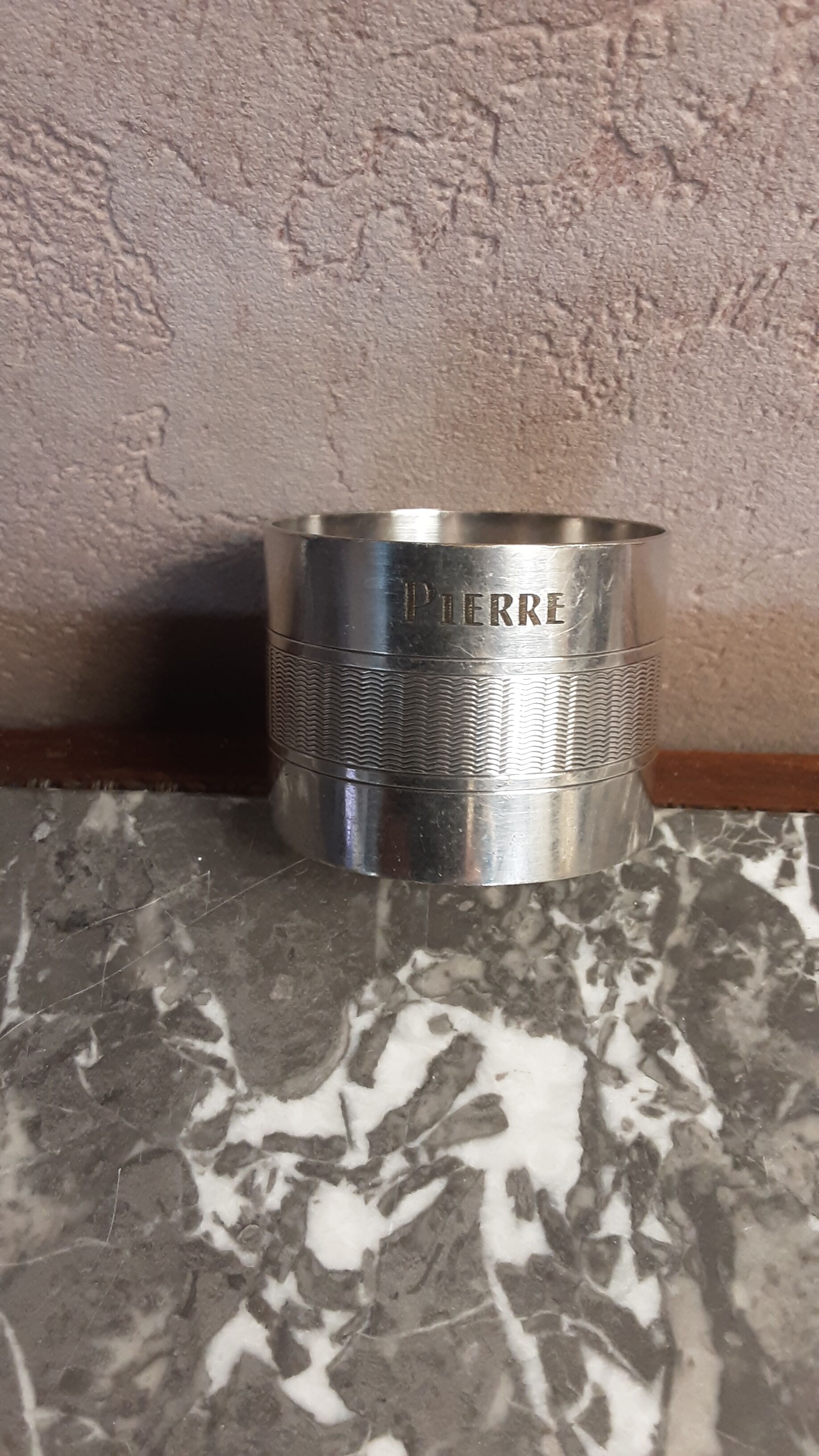 Silver plated towel round - vintage