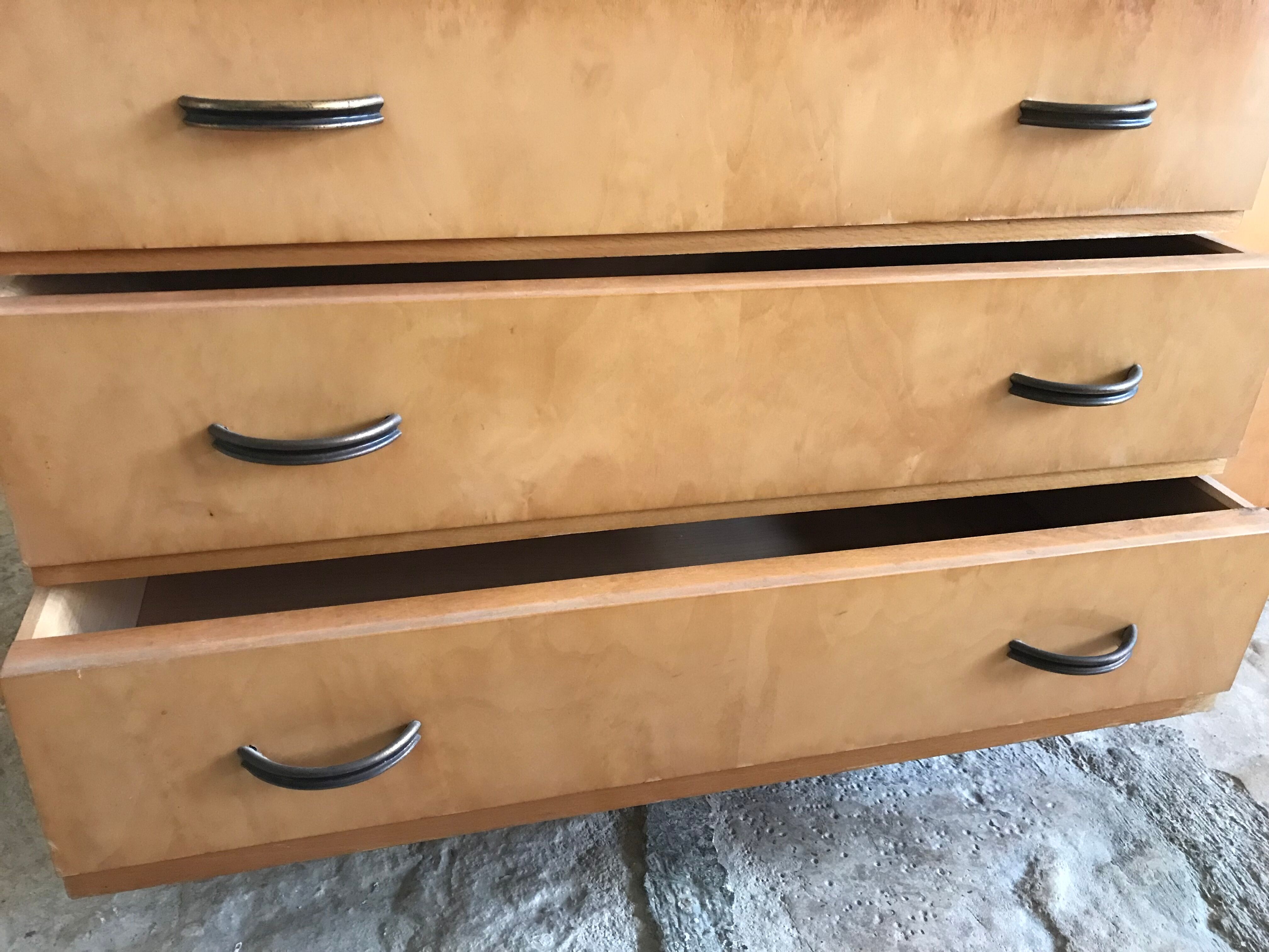 Cabinet low sideboard 1940-1960's in blond wood
