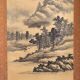 Kakejiku, ancient Japanese landscape in ink on paper – Japan, around 1900.