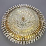 Hillebrand wall sconce in brass, glass, and Lucite beads, Germany, 1960s.