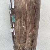 Vintage ceramic vase with abstract decor, Vallauris circa 1960