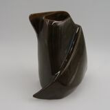 Vase grès émaillé forme libre vintage