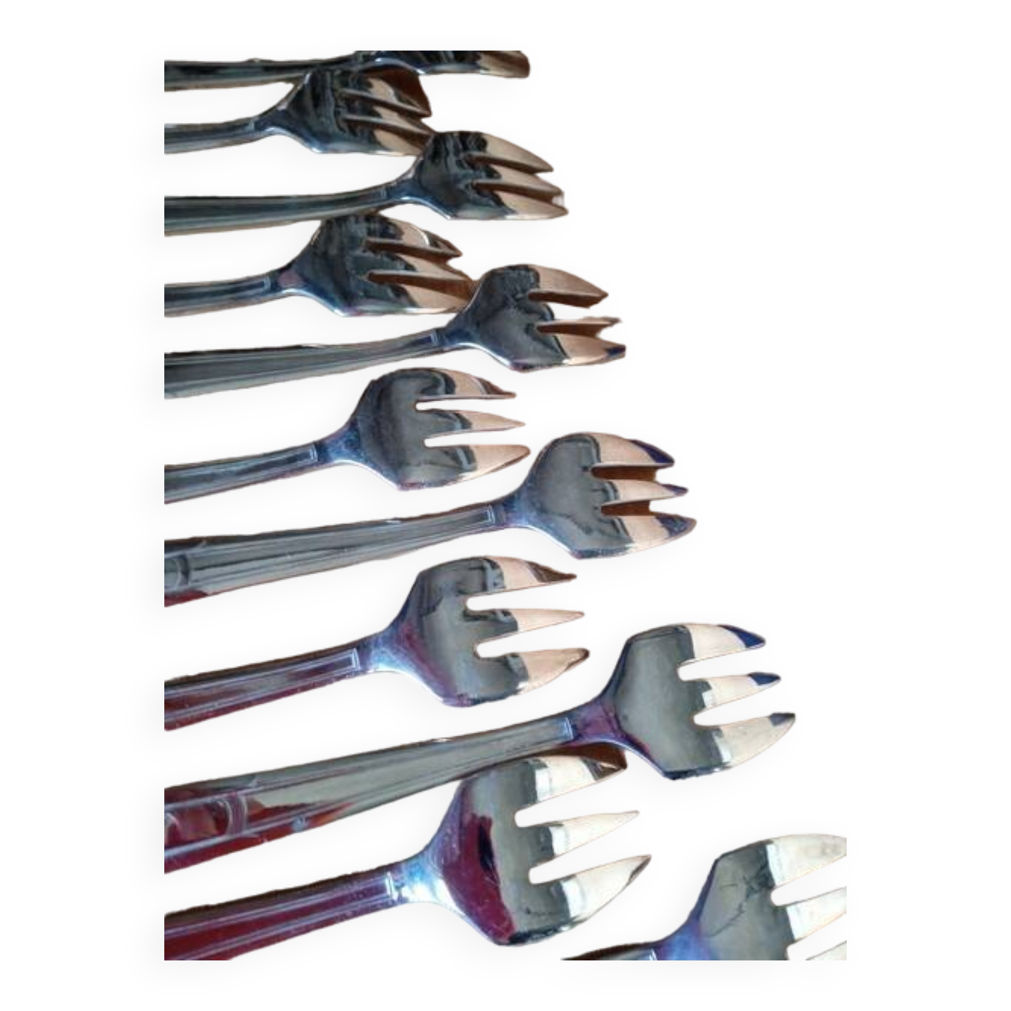 Fronnet 12 Silver-plated art deco oyster forks